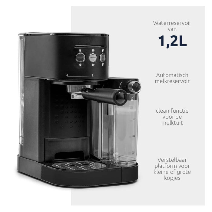 BluMill Koffiemachine met automatische melkopschuimer zwart