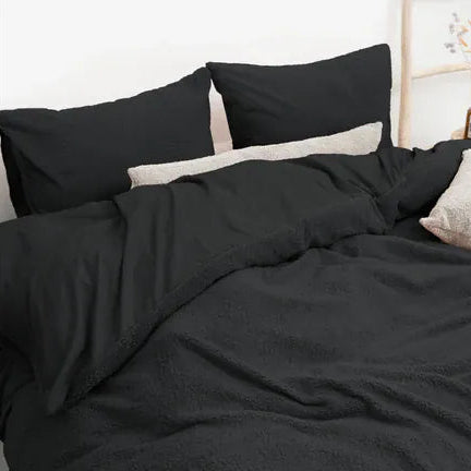 Teddy dekbedovertrek - Antraciet 200 x 220