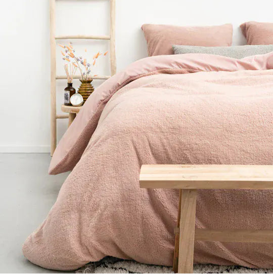 Teddy dekbedovertrek - Roze