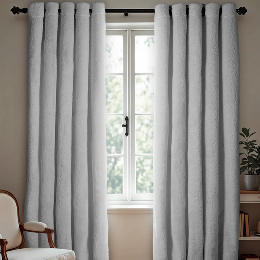 Verduisterend black out teddy gordijn met ringen - 300 x 250 cm