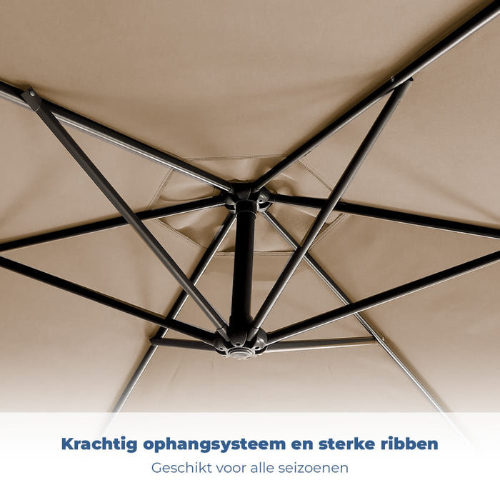 BluMill Zweefparasol taupe inclusief beschermhoes