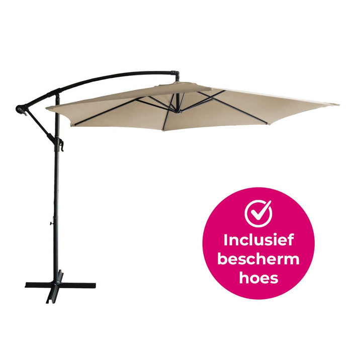 BluMill Zweefparasol taupe inclusief beschermhoes