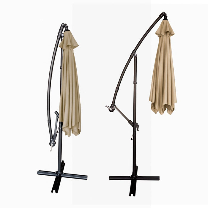 BluMill Zweefparasol taupe inclusief beschermhoes