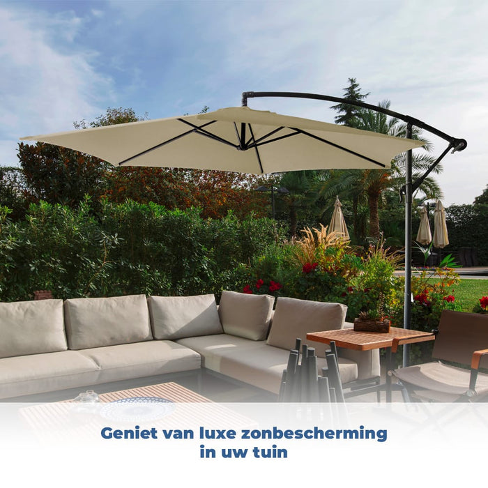 BluMill Zweefparasol taupe inclusief beschermhoes