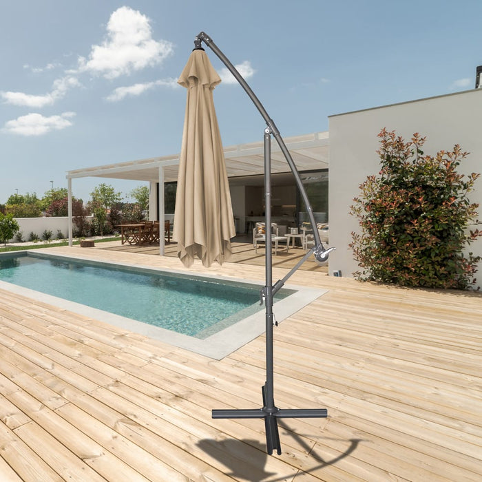 BluMill Zweefparasol taupe inclusief beschermhoes