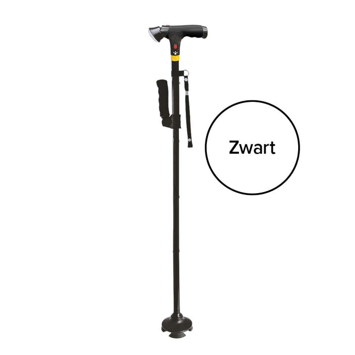 DR-HO'S Get Up & Go Wandelstok - Opvouwbaar, met LED-verlichting en alarm