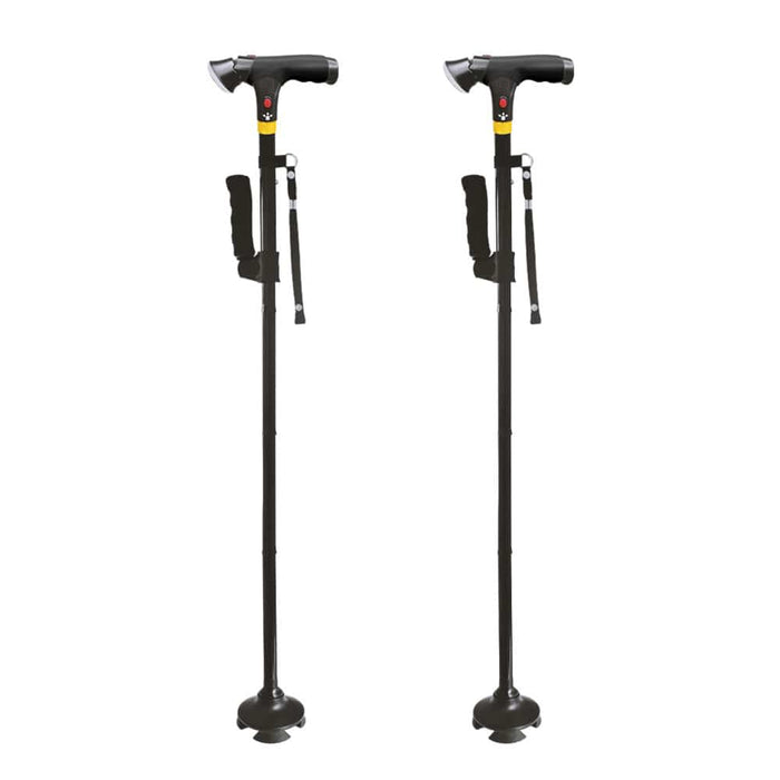 DR-HO'S Get Up & Go Wandelstok - Opvouwbaar, met LED-verlichting en alarm