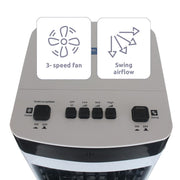 BluMill compacte verrijdbare air cooler voor in huis display