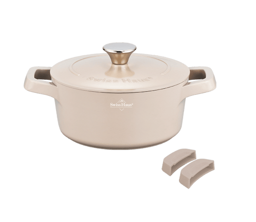 Braadpan met deksel 24 cm / 4,2 liter voor alle warmtebronnen beige