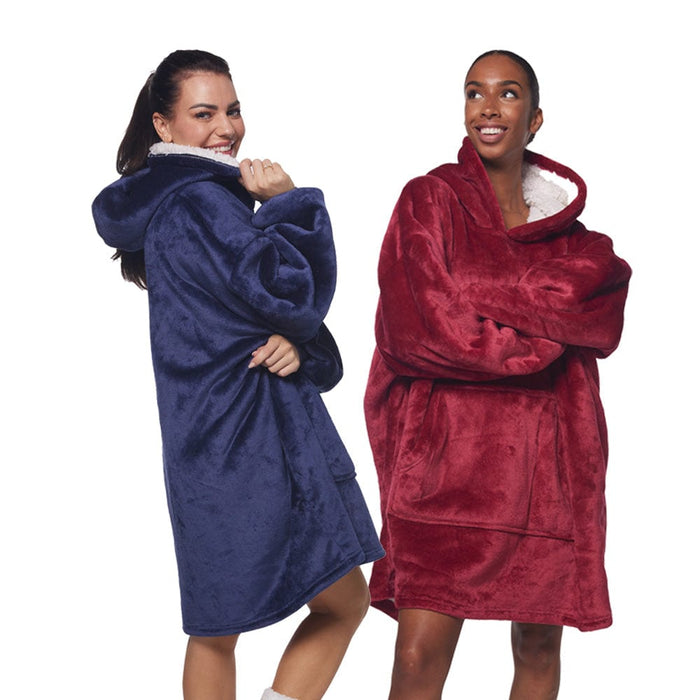 HOMIE Hoodie - Set van 2 hoodie-dekens blauw en rood