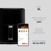 BluMill Digitale Airfryer 5L met WiFi