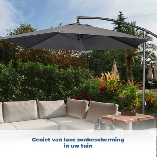 BluMill Zweefparasol antraciet inclusief beschermhoes