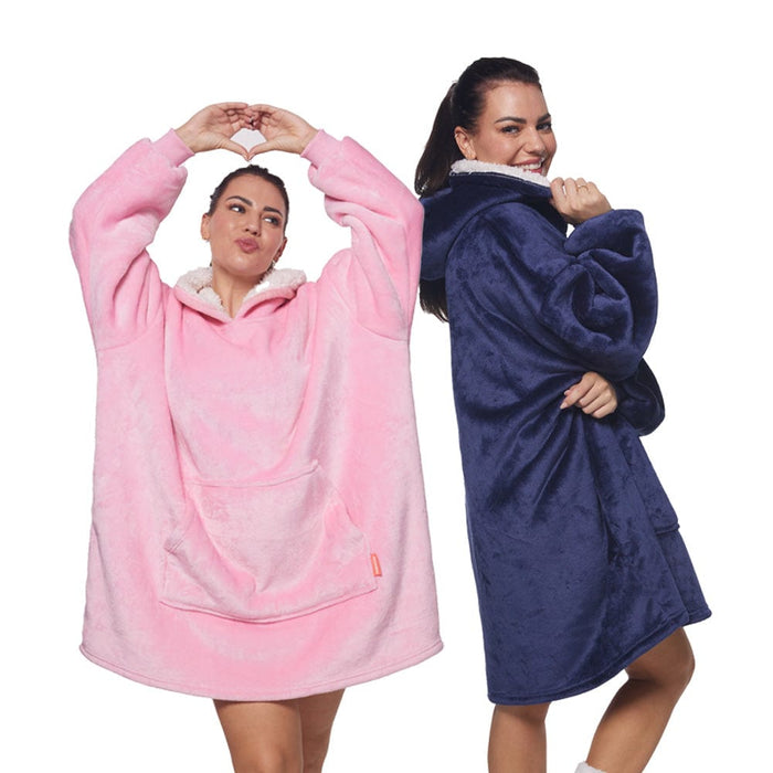HOMIE Hoodie - Set van 2 hoodie-dekens roze en blauw