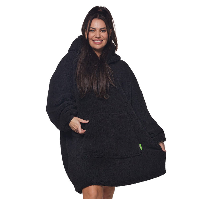 HOMIE Hoodie ultrazachte hoodie-deken teddy zwart